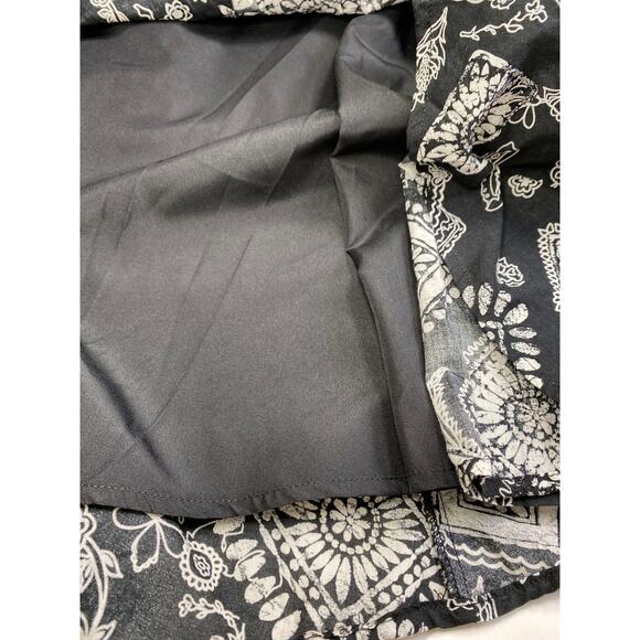 Coldwater Creek Black Abstract Flowy Cotton Maxi Skirt Sz L Cottagecore Prairie - Picture 4 of 8